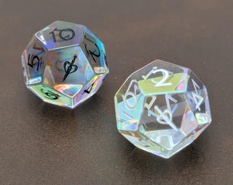 Rainbow Glass - 2pc Gemstone Duality Dice for Daggerheart