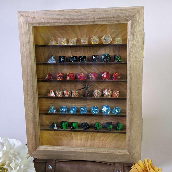Luxury DnD Dice Display Case - Dungeons & Dragons Dice Shelf