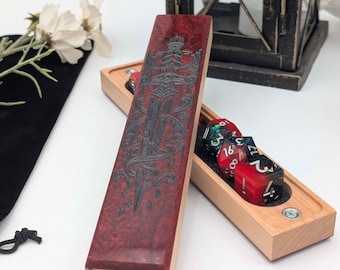 Bloodpact Dice Vault - Premium Wooden Dice Storage Box for DnD