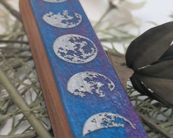 Moon Phases Dice Vault - Premium Wooden Dice Storage Box for DnD