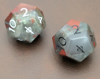 Blood Stone - 2pc Gemstone Duality Dice for Daggerheart