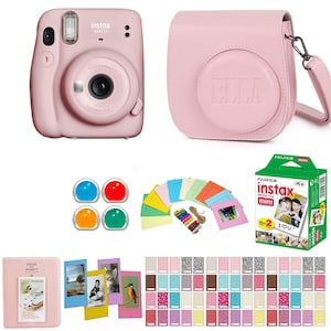 Fujifilm Instax Mini 11 Instant Camera with Personalized Matching Case, 20 Sheets of Film and 80 Piece Design Kit