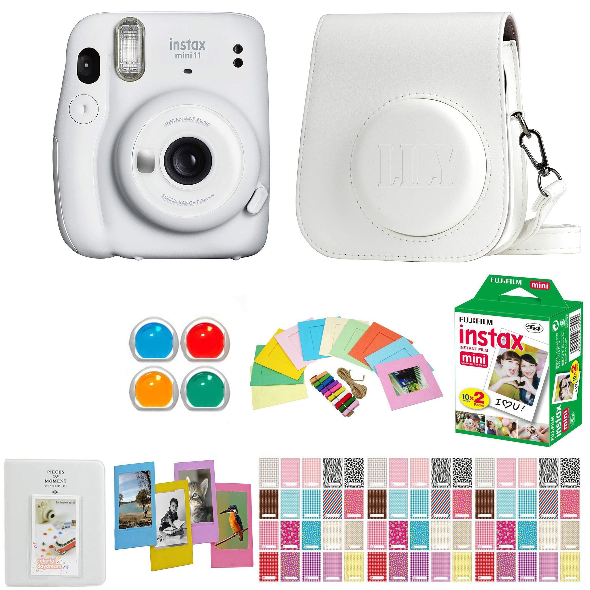 Fujifilm Instax Mini 11 Instant Camera With Personalized Matching Case, 20  Sheets of Film and 80 Piece Design Kit Ice White - Etsy Norway