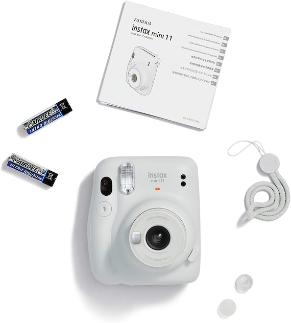 Instax Fujifilm Mini 11 Camera w/ Case. Photo Album + 30 Film Sheets - ICE  White