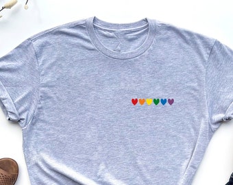 Rainbow Heart Shirt, zakformaat T Shirt. Perfect cadeau. LGBT T-shirt, Pride Rainbow Heart T-shirt, Pride-shirt. LGBTQ+ T-shirt. Pride Maand Cadeau