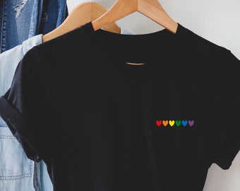 Rainbow Heart Shirt, zakformaat T Shirt. Perfect cadeau. LGBT T-shirt, Pride Rainbow Heart T-shirt, Pride-shirt. LGBTQ+ T-shirt. Pride Maand Cadeau