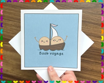 Boob Voyage Top Surgery Card | Funny Top Surgery Card For Partner | Gender Neutral Card | Kawaii cute card | LGBT Card