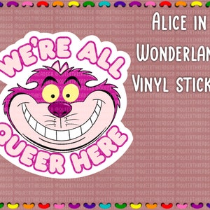 LGBTQ+ Alice In Wonderland Cheshire Cat Pride Vinyl Sticker | Pride Stickers