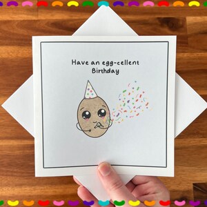 Kawaii Egg Birthday Greetings Card | Funny Birthday Card For Partner | Valentines Cards for her, Cards for him | Kawaii cute card