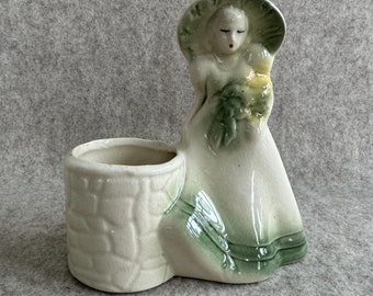 Vintage planter, Southern Belle at wishing well, Rebecca at the well, FAPCo Fredericksburg Ohio USA