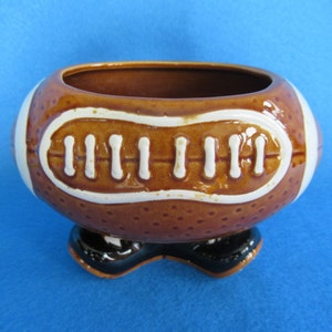 Vintage planter, football with feet