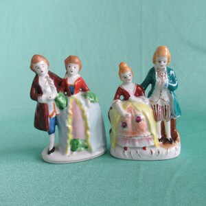 Vintage figurines, 2 Victorian couples, made in  Occupied Japan