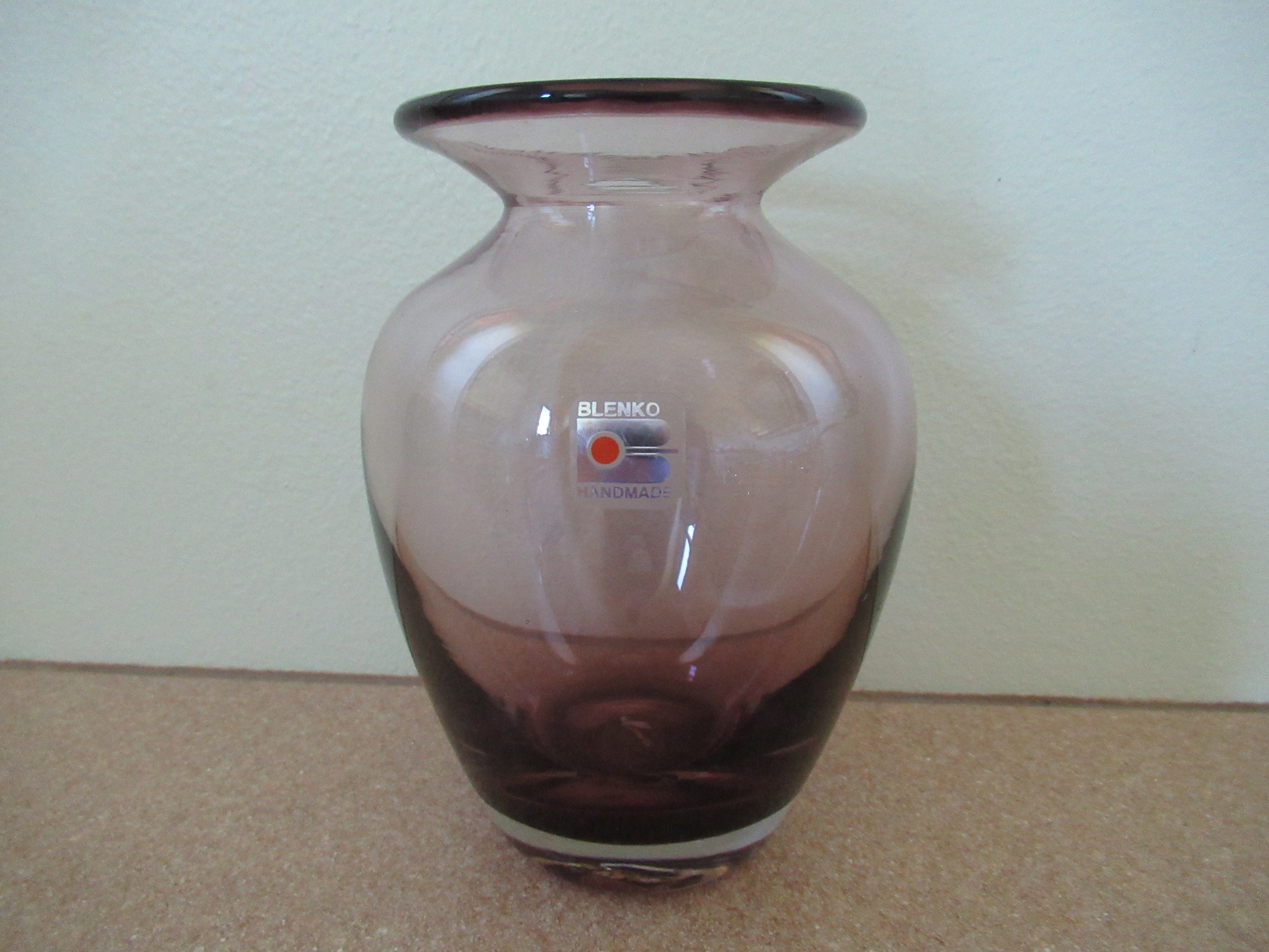 BLENKO Glass Vase Clear Amethyst 8833S Etsy