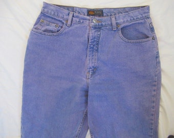 tapered vintage GIANO mom jeans medium blue wash 100% cotton high waist 14P 1990's