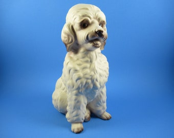 Vintage dog figurine, Poodle, Bichon Frise