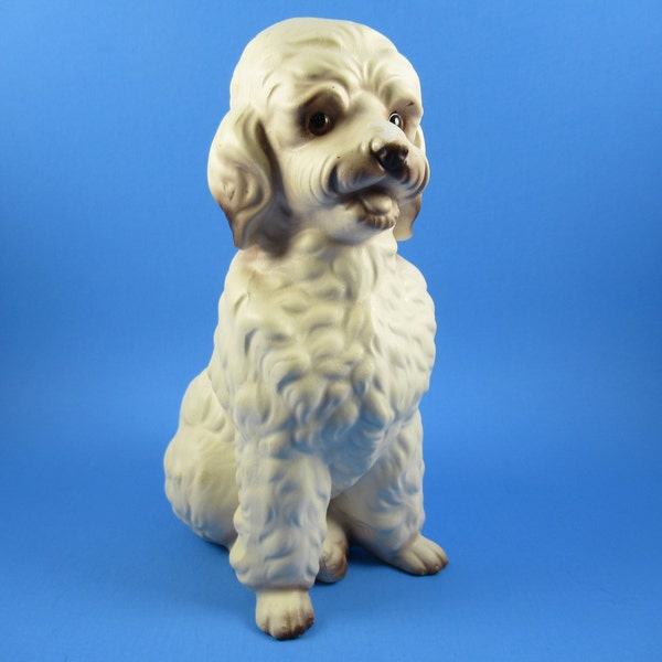 Vintage dog figurine, Poodle, Bichon Frise