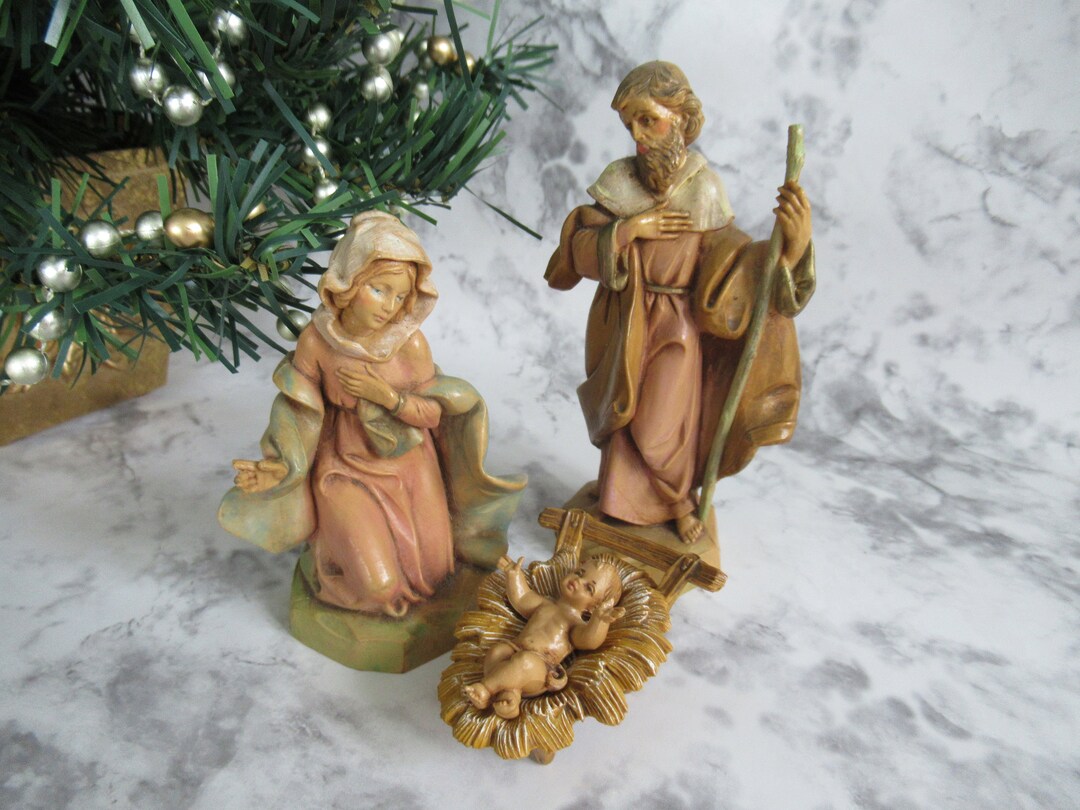 Vintage Fontanini Nativity Set, 5 Inch Scale, Holy Family, Mary 1991