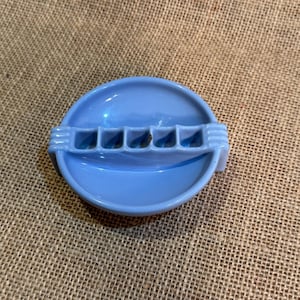 Vintage Snuf-a-Rette ashtray, &quot;Safety&quot; ashtray, National Porcelain Company, 1930&#39;s Art Deco, blue