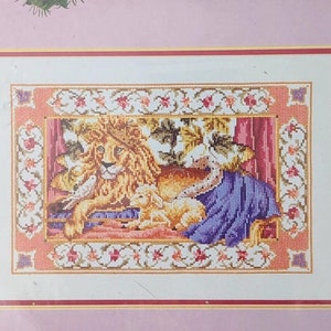 Peace on Earth Counted Cross Stitch Kit, Janlynn #105-41, Vintage Factory Sealed Embroidery Kit, 90s