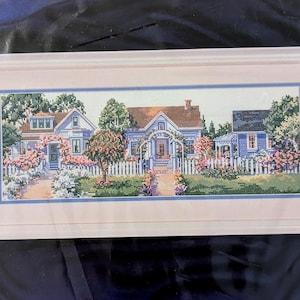 Summer Village Counted Cross Stitch Kit, Bucilla Vintage 90s Embroidery