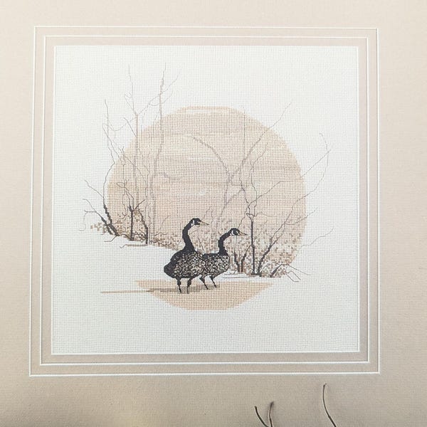 P Buckley Moss Cameo Geese Cross Stitch Chart