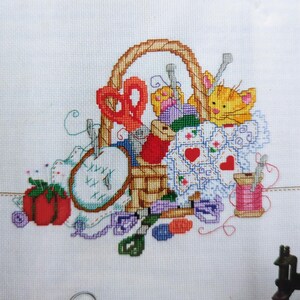 Stitching Counted Cross Stitch Kit, Designs For The Needle, Beginner Friendly Embroidery Kit, Vintage 1995, Cat and Stitching Supplies