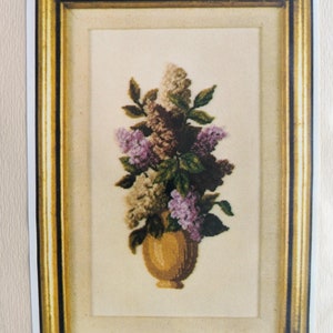 Lilas by Gitta's Chartered Petit Point, motif de broderie compté, designer canadien vintage, carte n° G-201