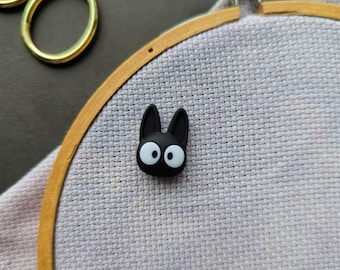Cute Jiji Black Cat Needle Minder, Mini Needle Minder with Neodymium Magnets