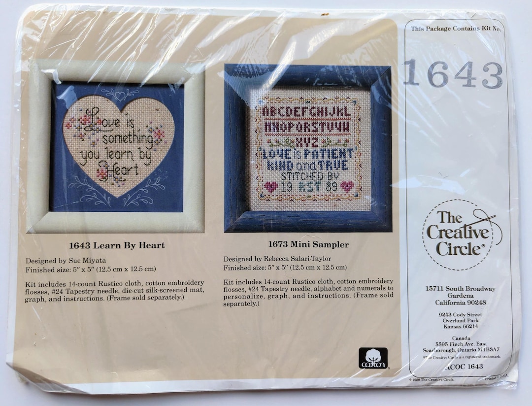 Learn by Heart Counted Cross Stitch Kit, Creative Circle 1643