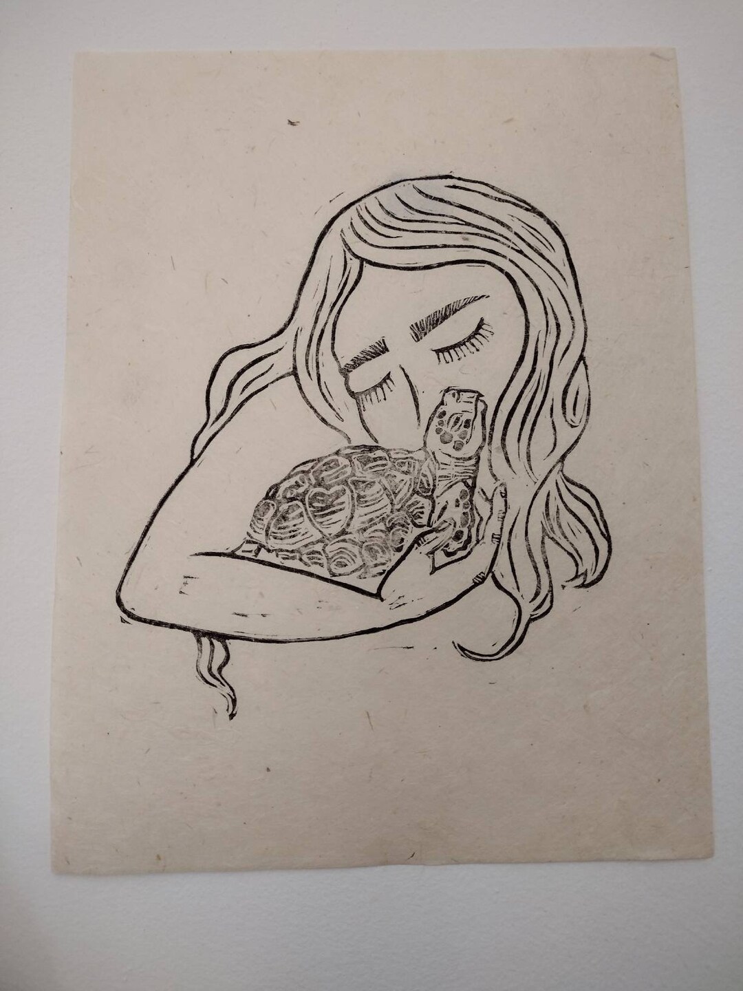 Tortoise Mom Block Print, Tortoise Block Print, Russian Tortoise Art - Etsy