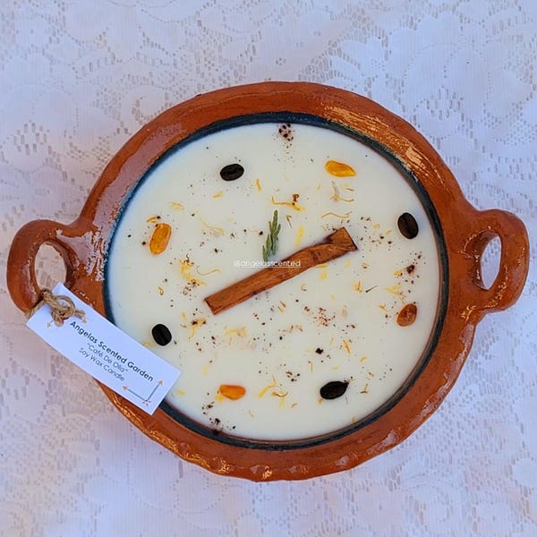 cafe de olla large cazuela soy candle/ 100% natural/handmade & hand poured/tradition from my family in mexico