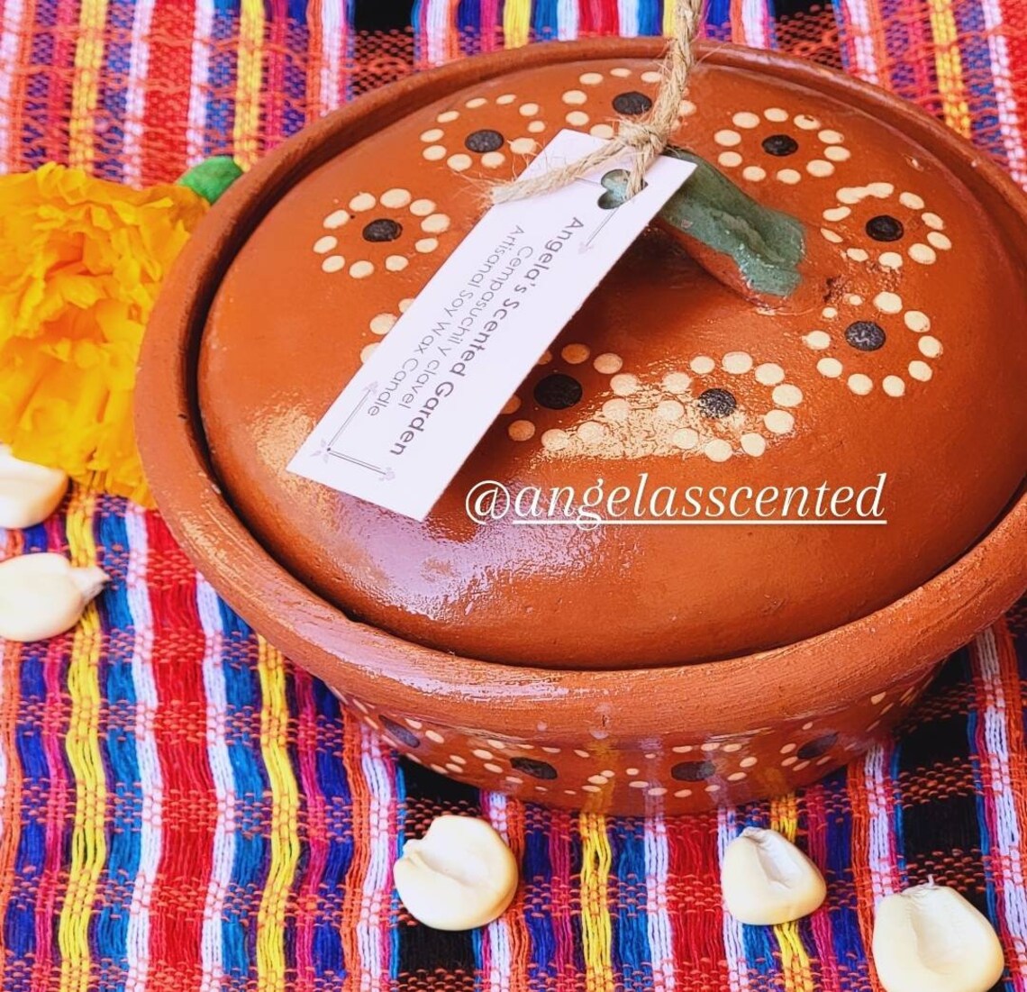 Mexican Candle Cempasuchil Y Clavel Soy Wax Candlemarigold Etsy