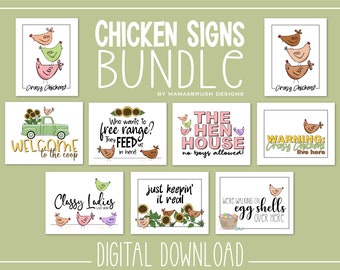 Chicken Coop Signs Bundle | Hen House Decor (Digital Download)