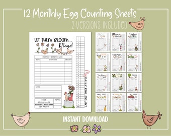Monthly Chicken Egg Count Sheets | Homestead Records (Digital Download)
