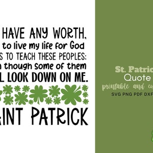 St. Patrick's Day SVG, St. Patrick's Day PNG, Saint Patrick Quote, Christian St. Patrick's Day, Shamrock SVG, St. Patrick's Day shirt, sign image 4
