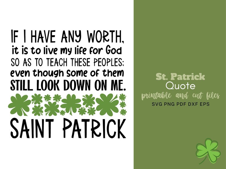 St. Patrick's Day SVG, St. Patrick's Day PNG, Saint Patrick Quote, Christian St. Patrick's Day, Shamrock SVG, St. Patrick's Day shirt, sign image 4