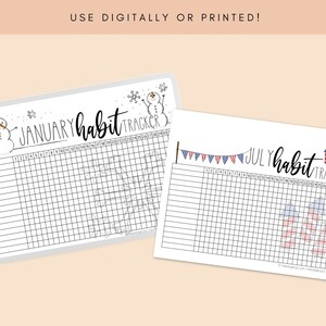 12 monthly Habit tracker, printable habit tracker, goal tracker, savings tracker, Christian habit tracker, habit planner, kid habit tracker image 6