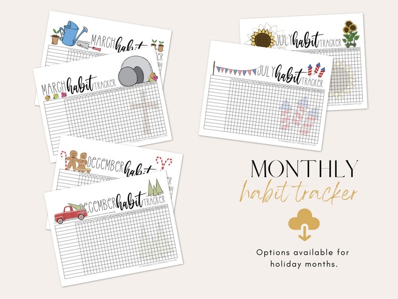 12 monthly Habit tracker, printable habit tracker, goal tracker, savings tracker, Christian habit tracker, habit planner, kid habit tracker image 5