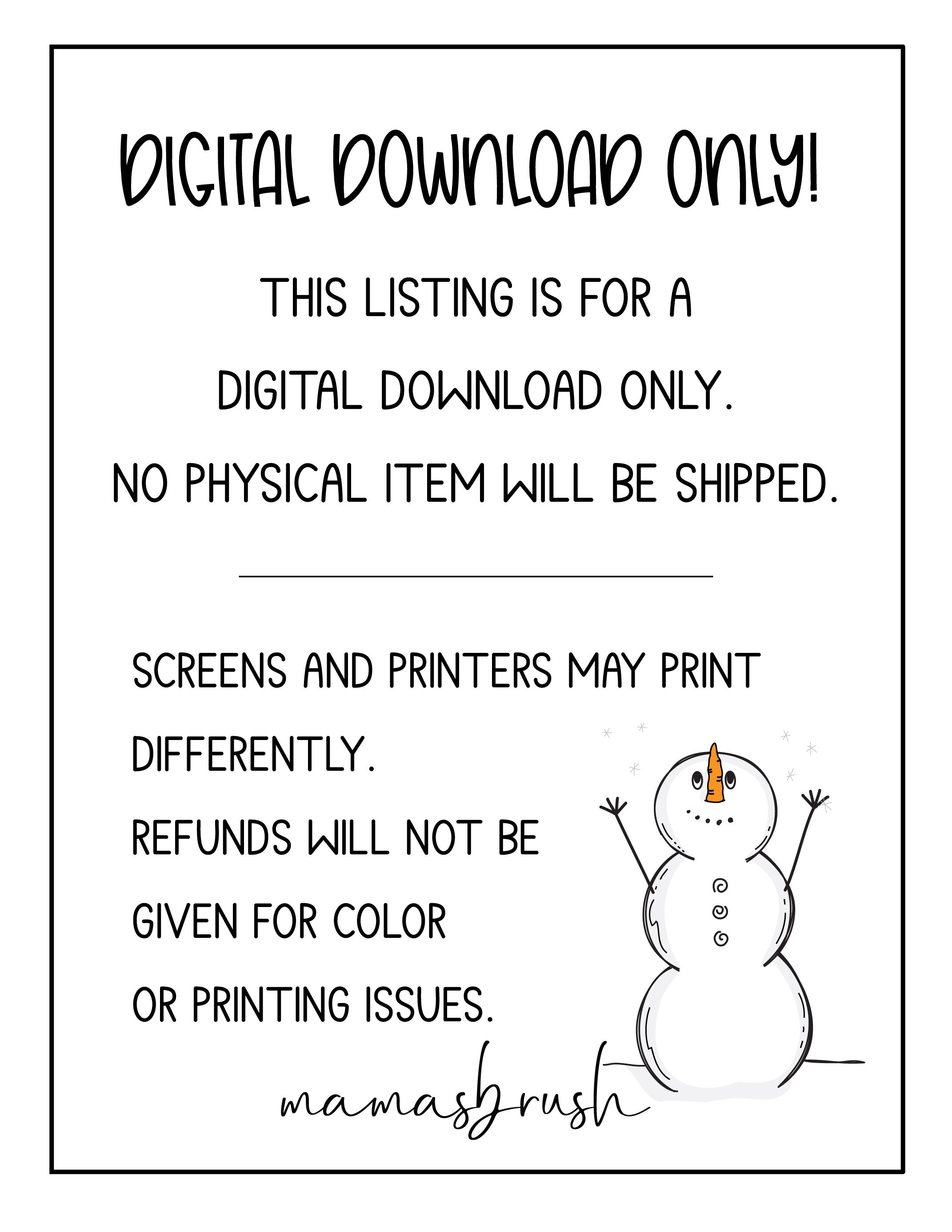 2025 Mini Doodle Calendar, Stocking Stuffer, Christmas Gift, Printable