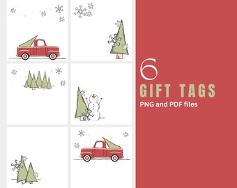 Christmas Gift Tags, Christmas Tree Cards, Christmas Stickers, Gift Tag Stickers, Printable Gift Tags, Christmas Tree Gift Tags