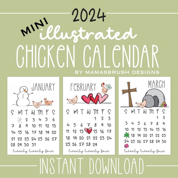 2024 Chicken Calendar Etsy