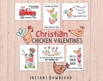 Christian Valentines, Christian Chicken Valentines, Chicken Valentines, School Valentines, Valentine's Day Cards, Christian Valentine Cards