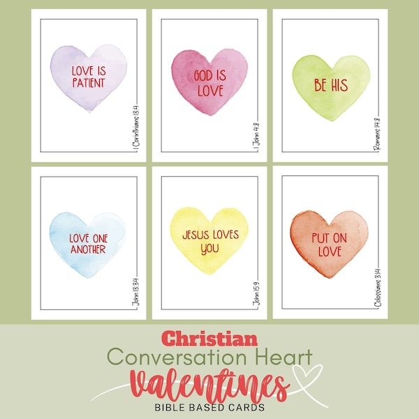 Conversation Hearts, Christian School Valentines, Christian Valentines, Christian Valentine Cards, Valentine Classroom Decor, Valentine PNGs