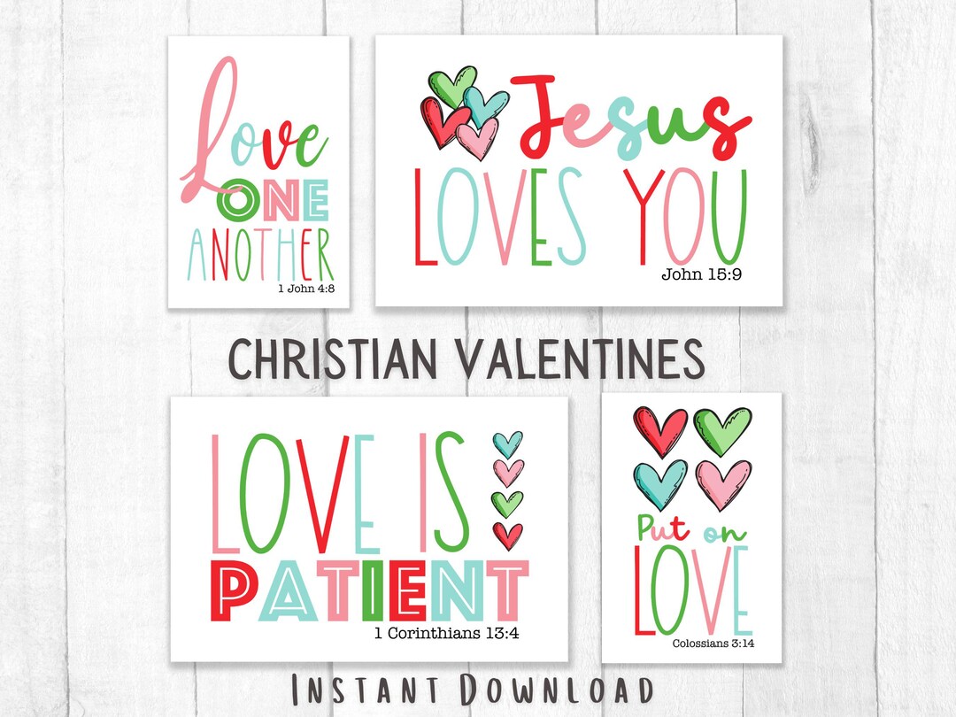 Christian Valentine Cards for Kids – Faith Based School Valentines ...