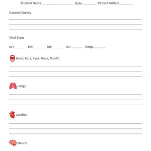 Nursing Assessment | Head to Toe Assessment | Clinical Physical Assessment | Downloadable - Printable