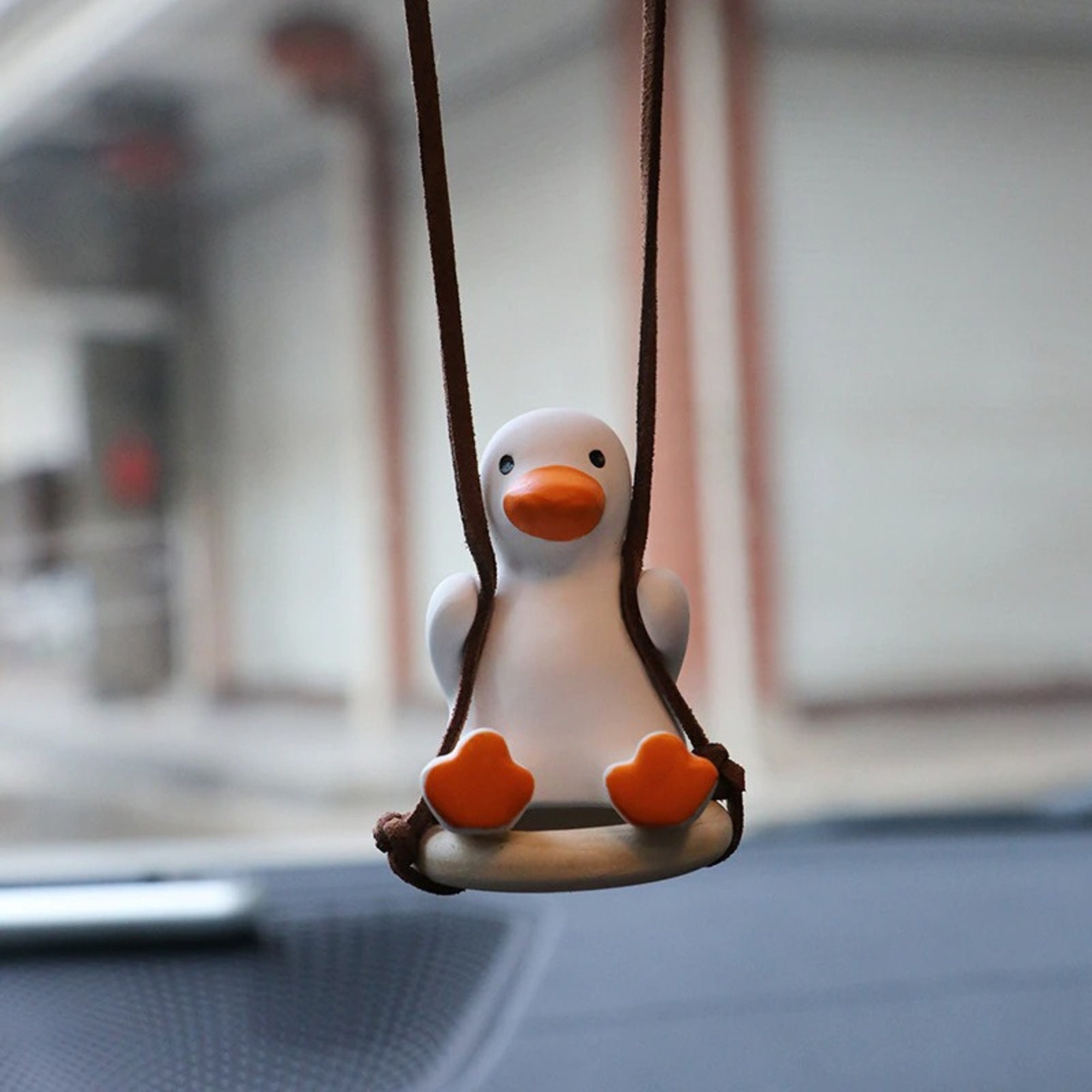 Cute Swing Duck Car Rearview Mirror Pendant Little Duck Car Etsy UK