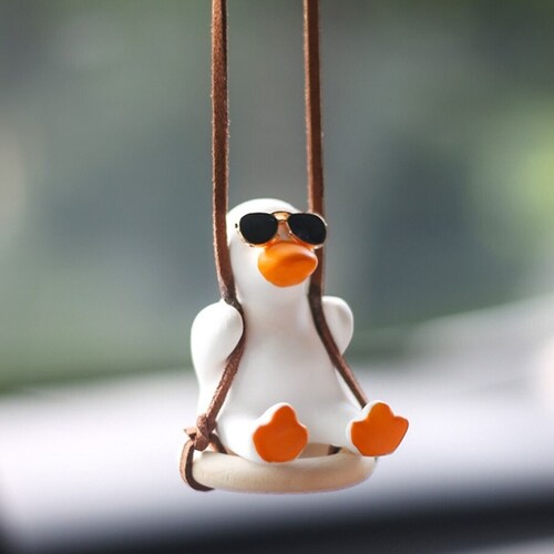Cute Swing Duck Car Rearview Mirror Pendant Little Duck Car Etsy UK