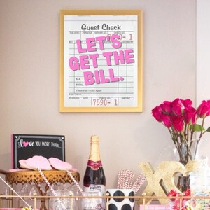 Let's Get The Bill Downloadable Bar Cart Decor, Digital Bar Cart Wall Art, Personalized Bar Cart Photo, Gifts for Her, College Bar Cart