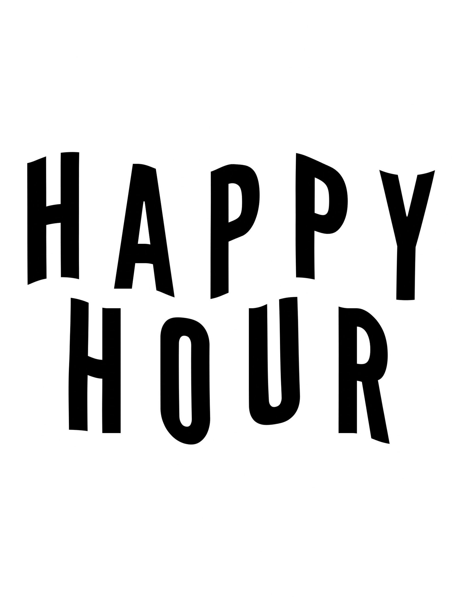 Happy Hour Bar Cart Digital Poster, Downloadable Bar Cart Print, Personalized Happy Hour Poster