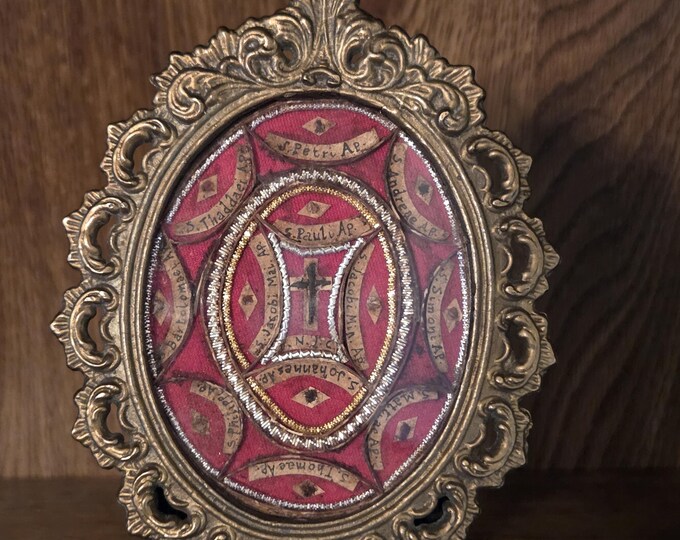 1st Class Relic 1800s TRUE CROSS & 12 APOSTLES Large Catholic Reliquary ...